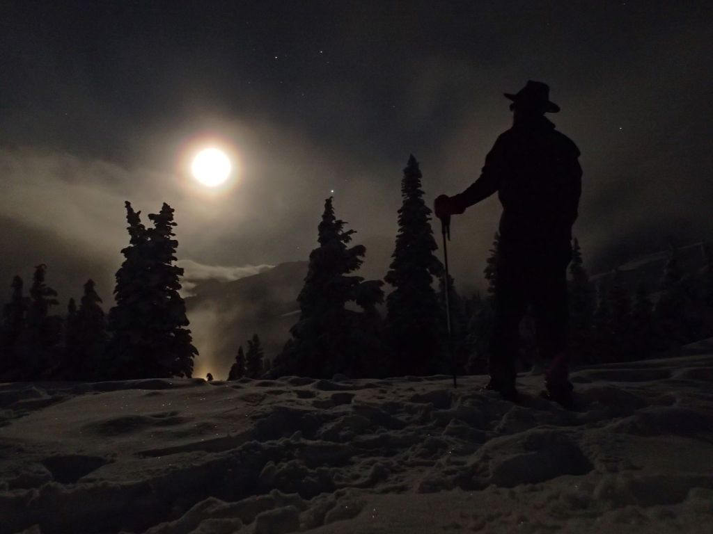 This moonlight scene was shot as the weather was clearing.