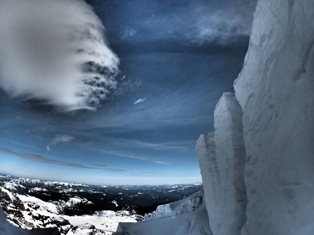 This is what it looks like to hang off the end of Ingraham Glacier