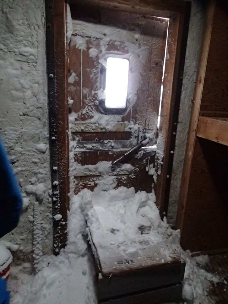 The Storm Bunker Door from the inside at Camp Muir