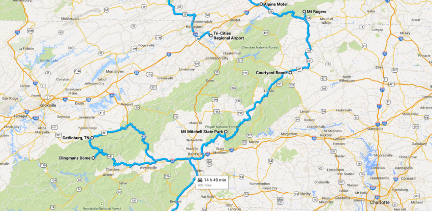SouthEastern Trip: 5 State Highpoints in 7 Days