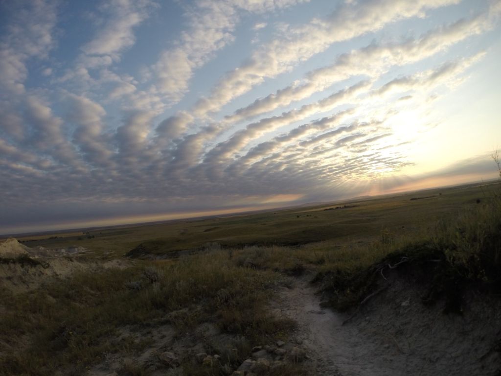 White Butte North Dakota Sun Burst Clouds