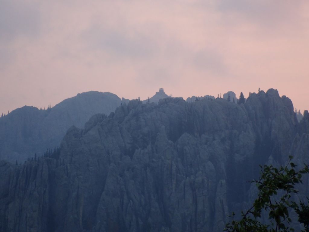 A view of the distant summit structure