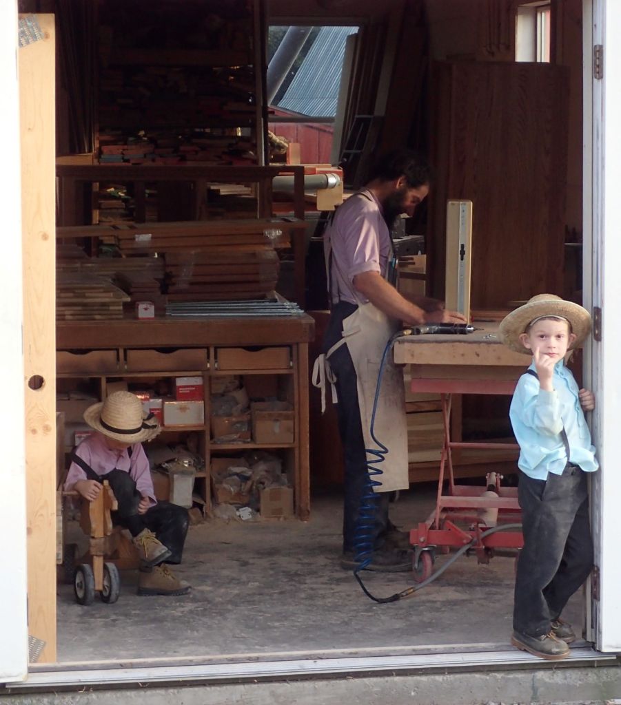 An Amish cabinet makers shop