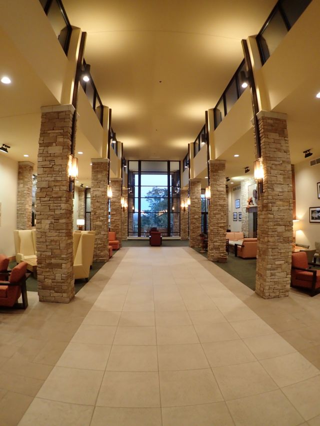 The lobby of the opulent Canaan Valley Resort campground