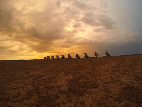 Last time I was at Cadillac Ranch sunrise and there was a storm coming