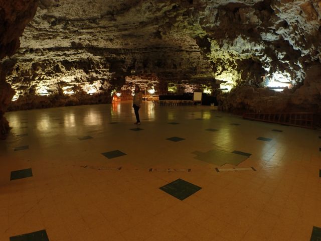 This massive natural room was used for parties and even to park cars at one point