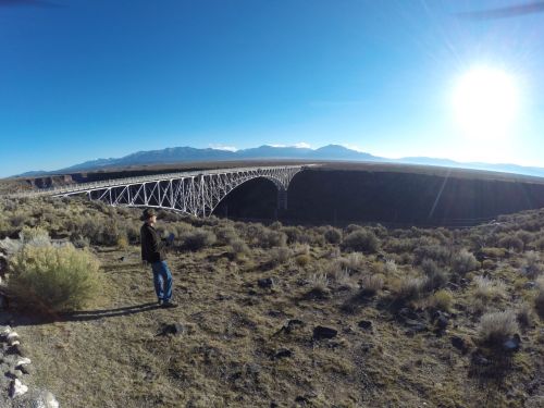 Danger flying his 3DR Solo photography drone at the Rio Grande River Gorge Bridge