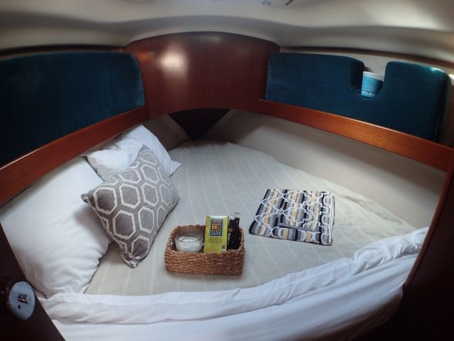 The cozy front berth