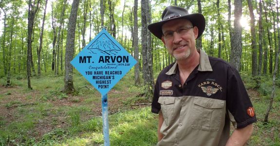 Standing on Mount Arvon Summit!