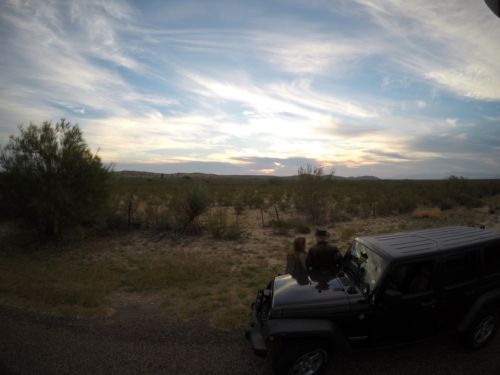 The Byrds watching a sunrise in Big Bend