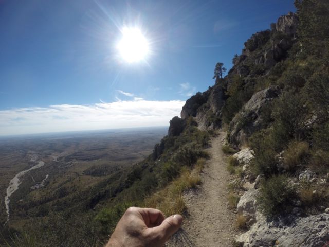 Much of the switchback style trail wound up the mountainside with a wonderful west Texas valley view.