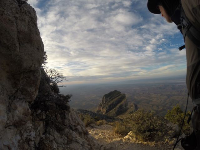 Danger looking down at "El Cappitan" a peak that Rick wanted to climb.