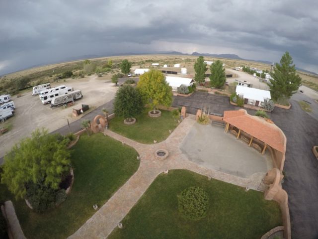 The central courtyard of the Marathon Hotel and RV Park